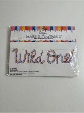 Packed Party Multicolor Confetti Foil 'Wild One' Balloon Banner
